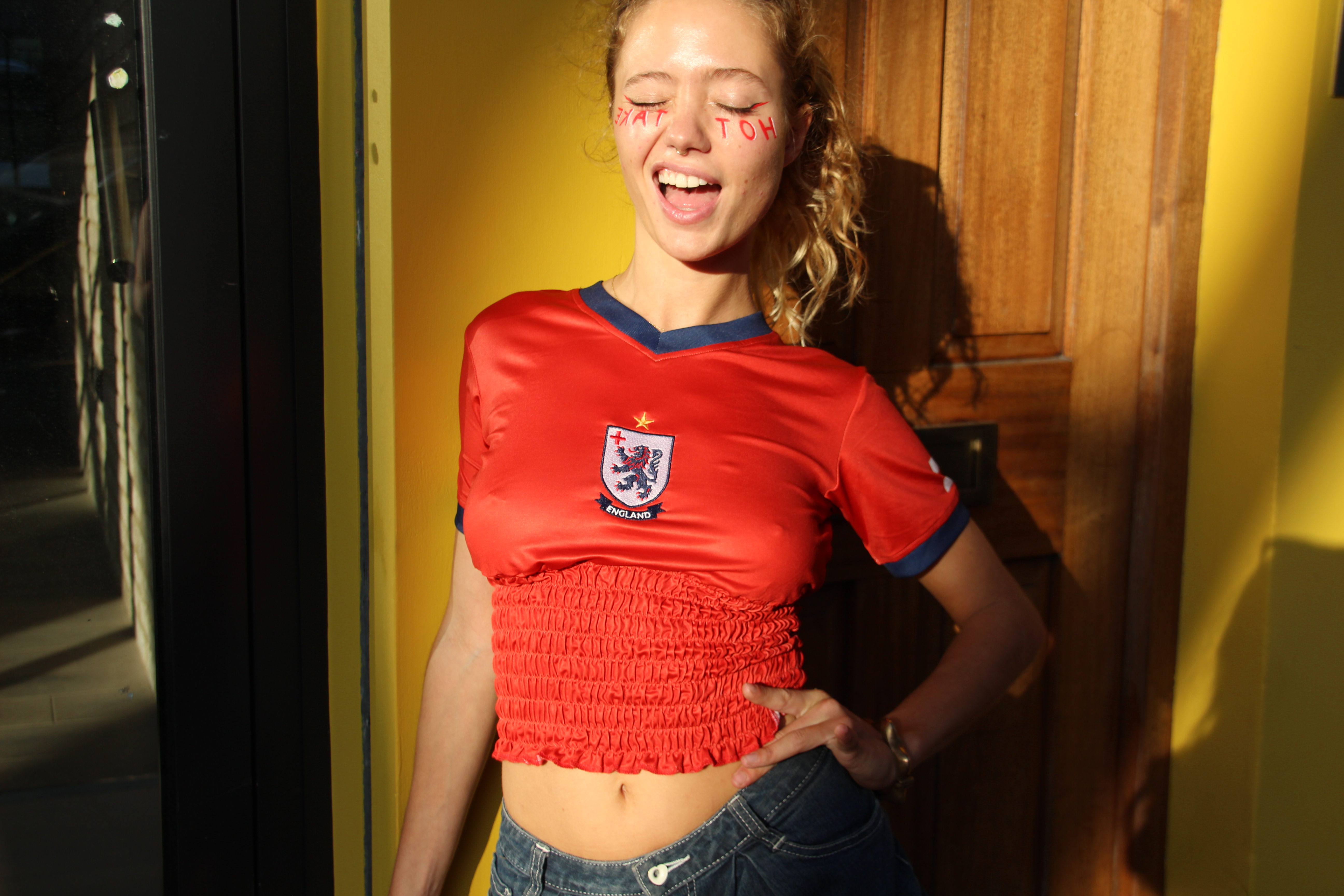 Red · Cherry red, navy collar